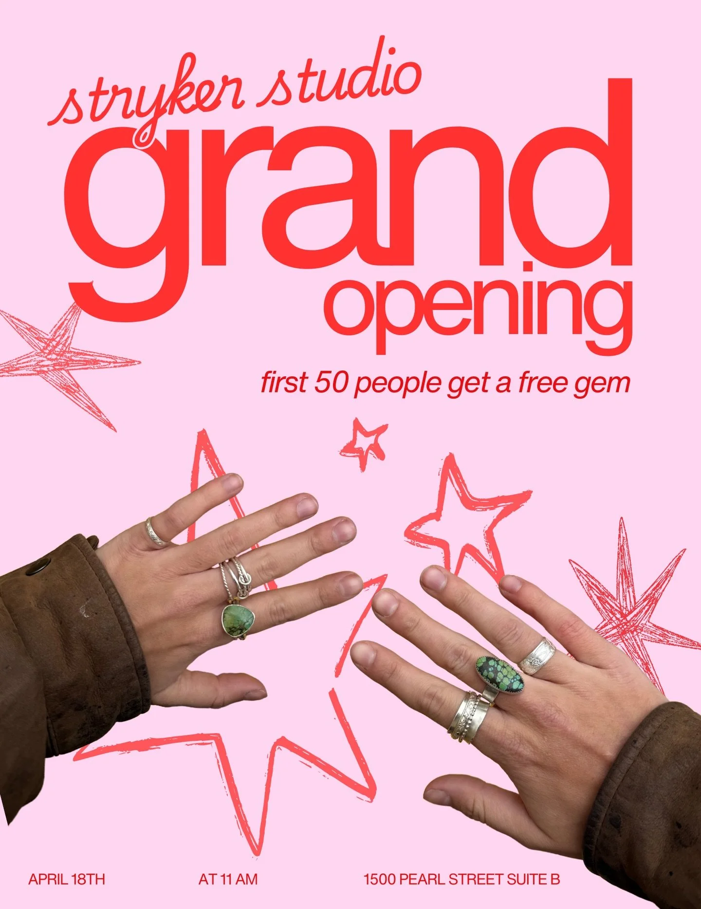 we&rsquo;ve been working on this one for a while&hellip;
boulder, we&rsquo;re officially opening our doors 🤍

april 18th at 11am
1500 pearl street suite B

first 50 people get a free gem
come design something, make it, and leave wearing it

see you 
