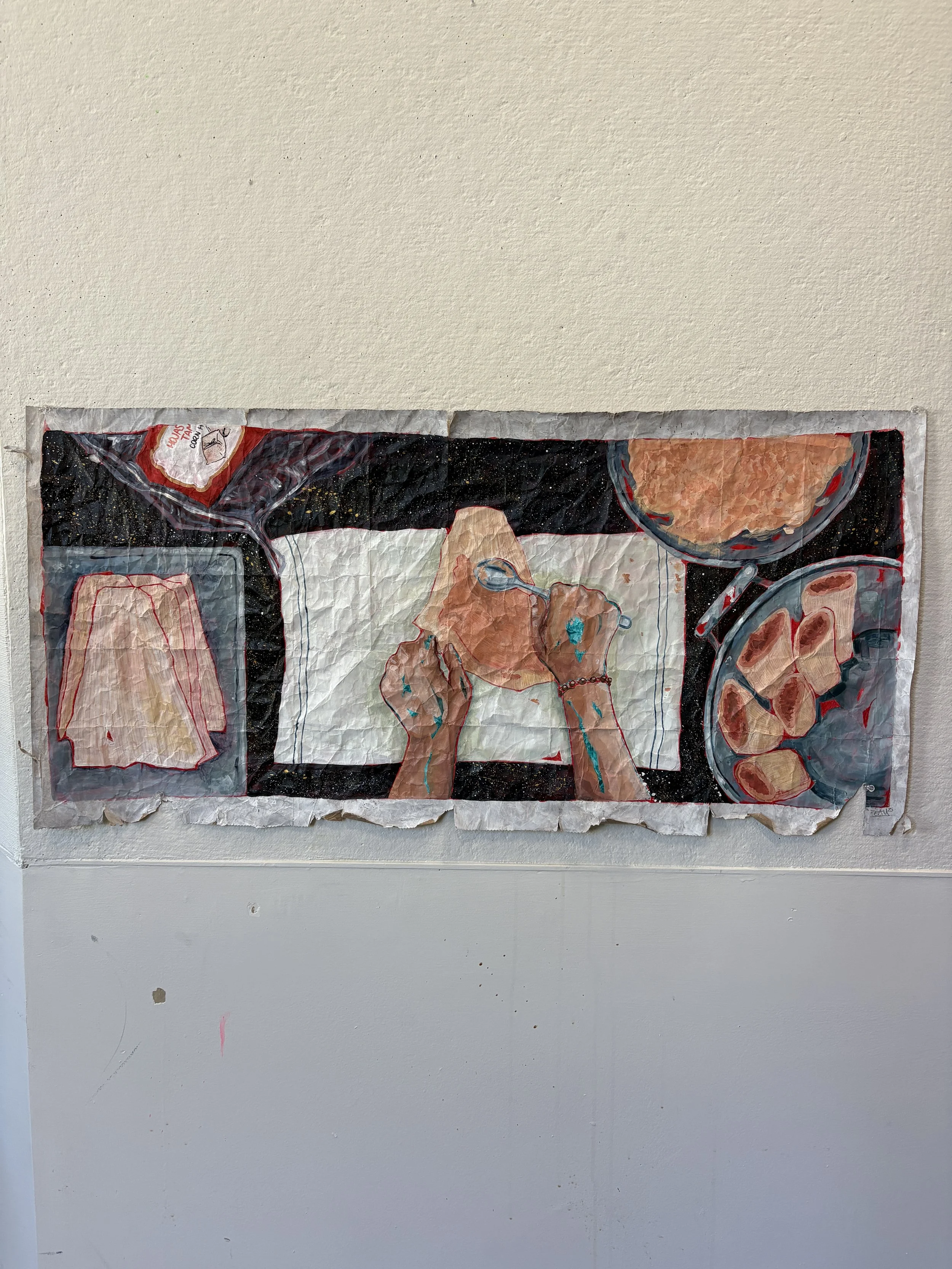 "Tamalada" Acrylic Paint on a Paper Trader Joes Bag 2025