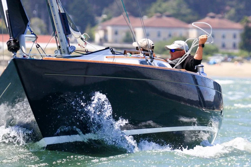 Alerion 28 sailboat racing on SF Bay