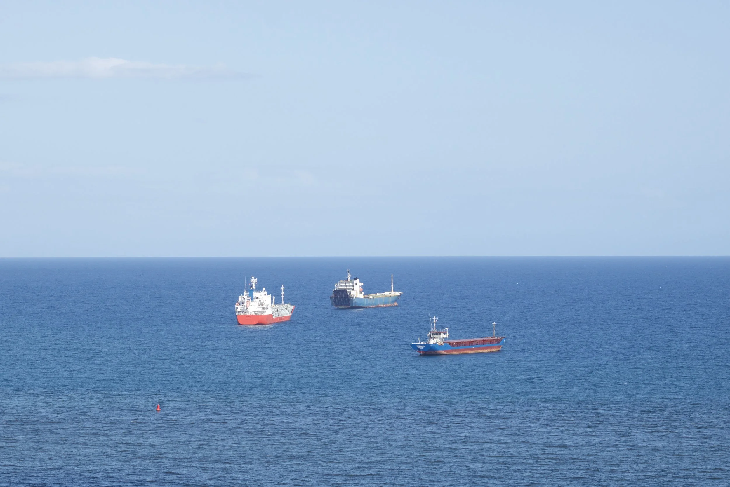 Three cargo Ships, El Malecón, Dominican Republic