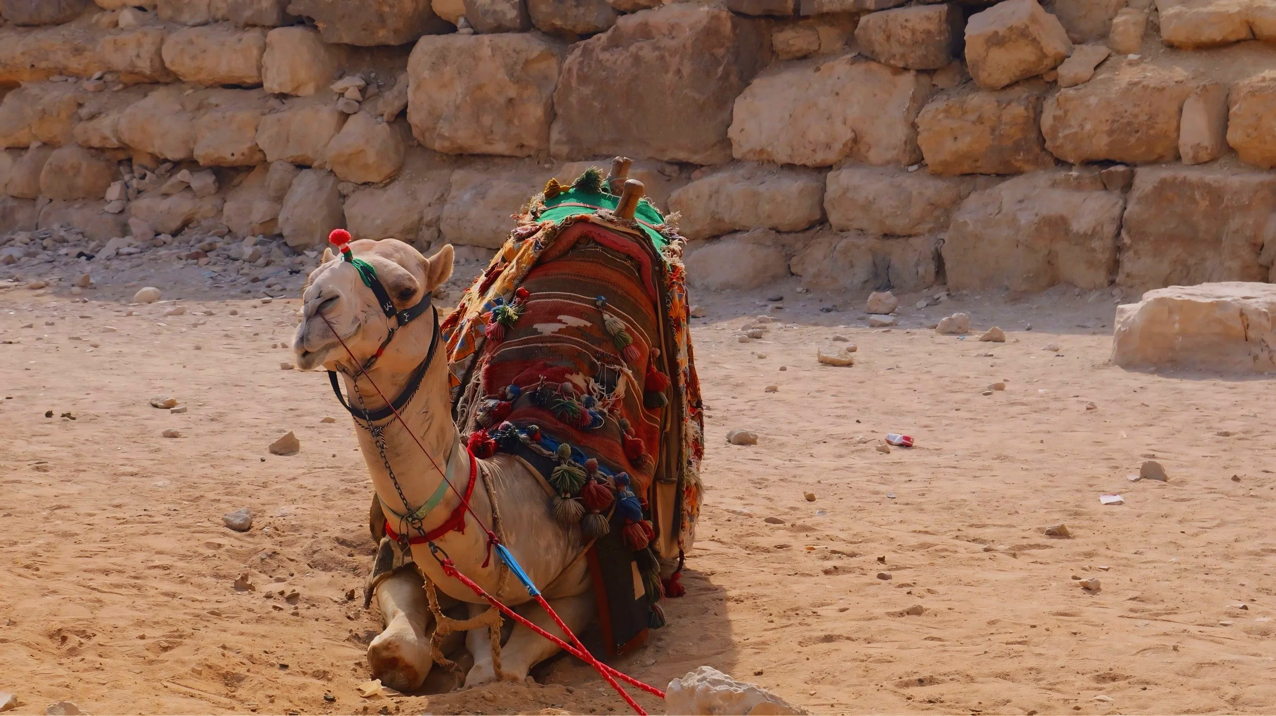 Camel resting by the Pyramids of Giza, Egypt - Shot on Canon EOS Rebel t6i