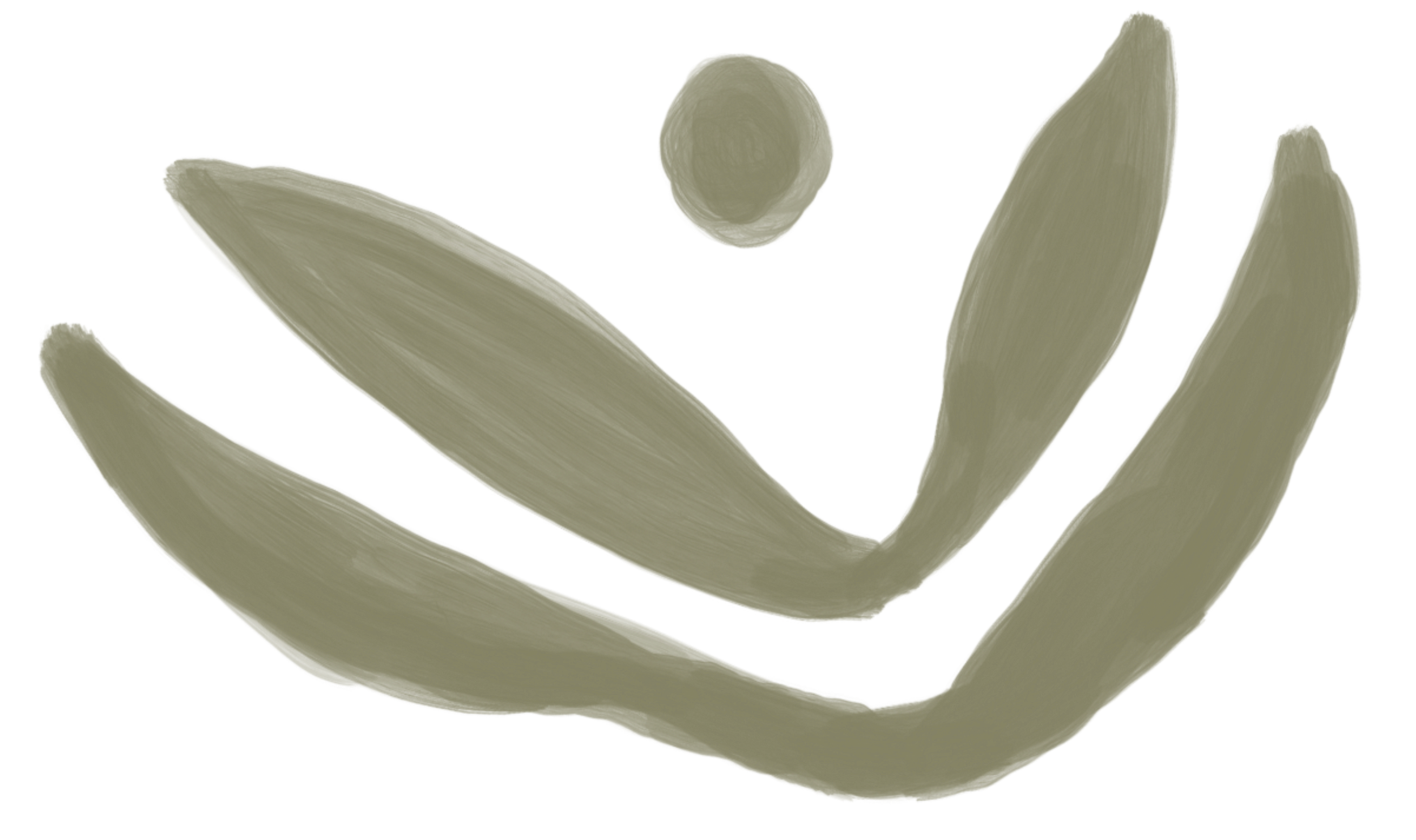 hand painted icon illustration in medium green layered between two sections