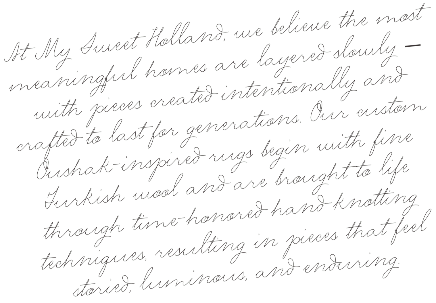 A handwritten note in cursive describing handcrafted Turkish lamps made from molten clay, with detailed craftsmanship and artistic techniques.