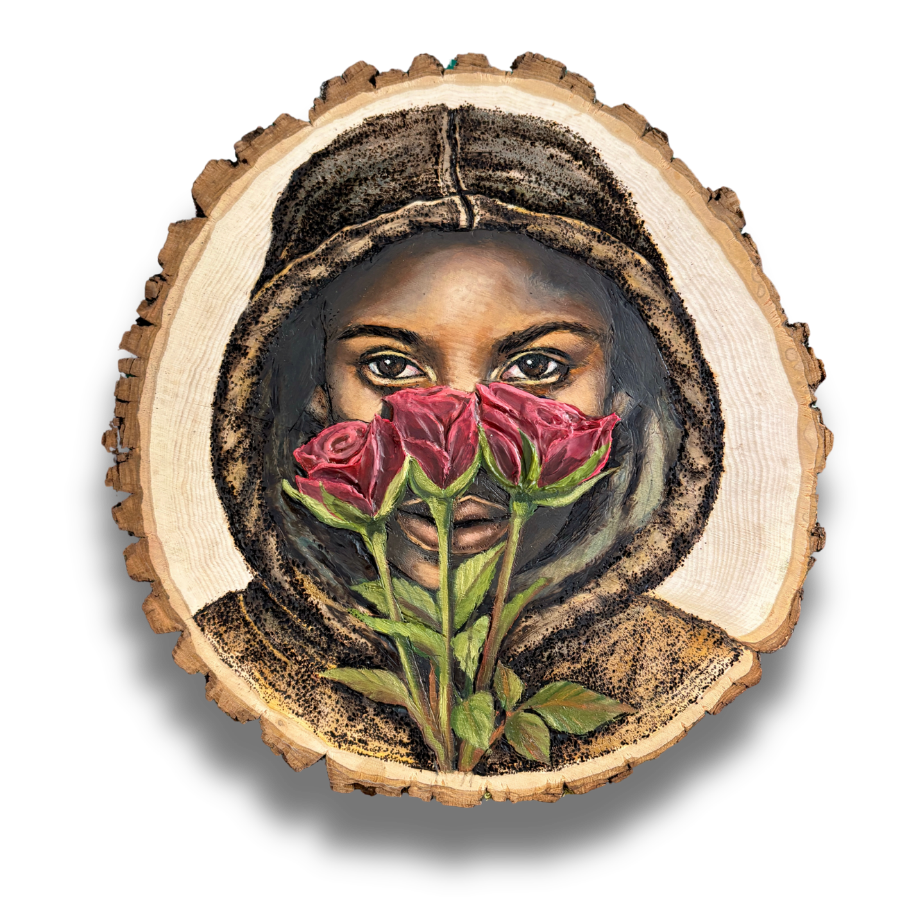 "Stop and Smell the Roses" Wood Disc