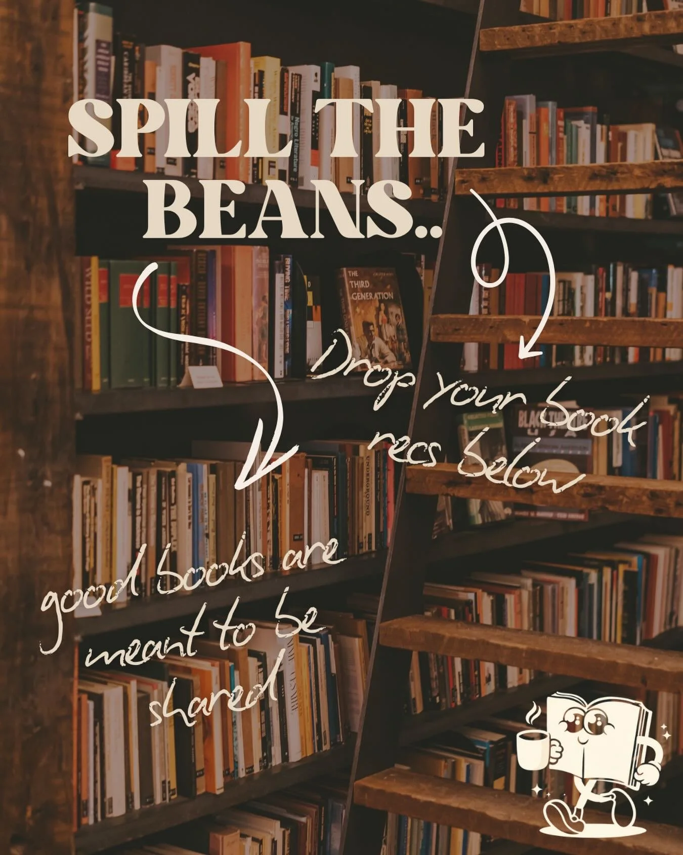 Drop your book recs below, you never know who needs one!

#bookclub #bookrecs #bookishcommunity #whatshouldiread #spilledbeansbookclub