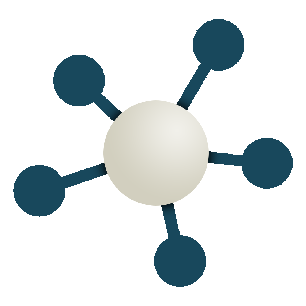 A digital illustration of a person in a suit sitting at a desk with a laptop, gesturing towards a large circular chart on a screen, with documents and charts in the background.