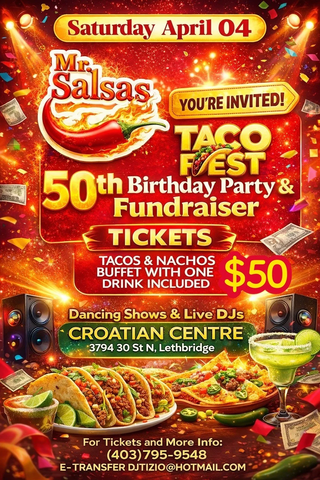 Mr. Salsa's 50th Birthday and Taco Fest Fundraiser