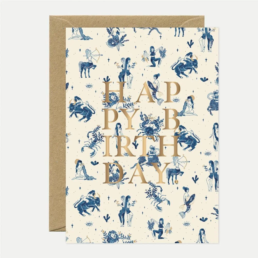 happy birthday astrology card