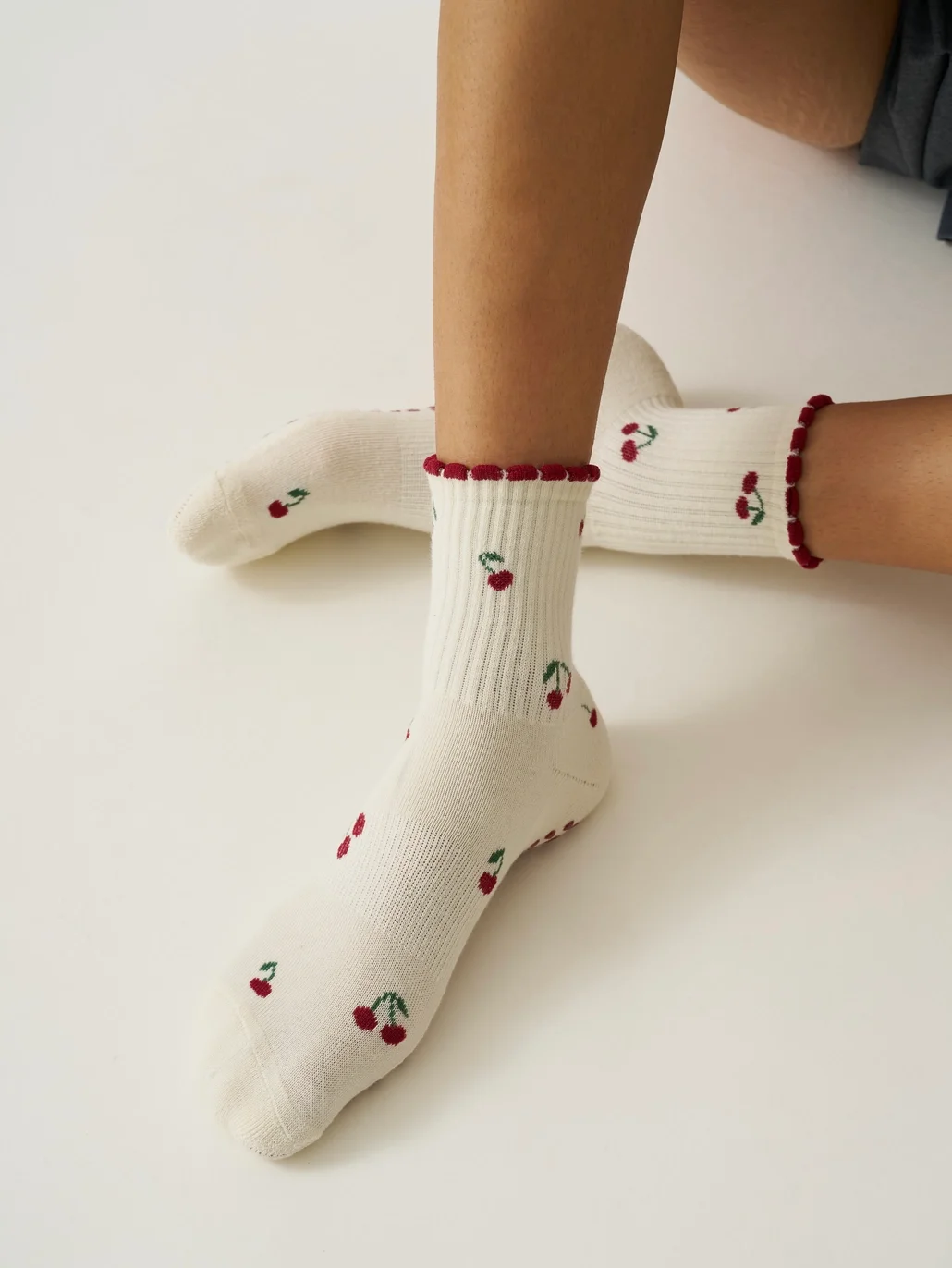 little cherry grip sock