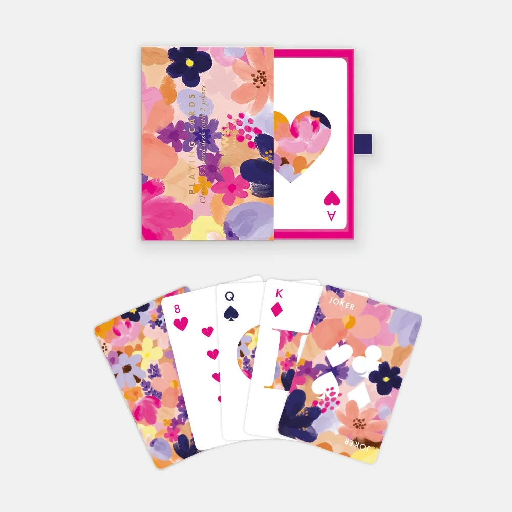 playing cards: flower garden print