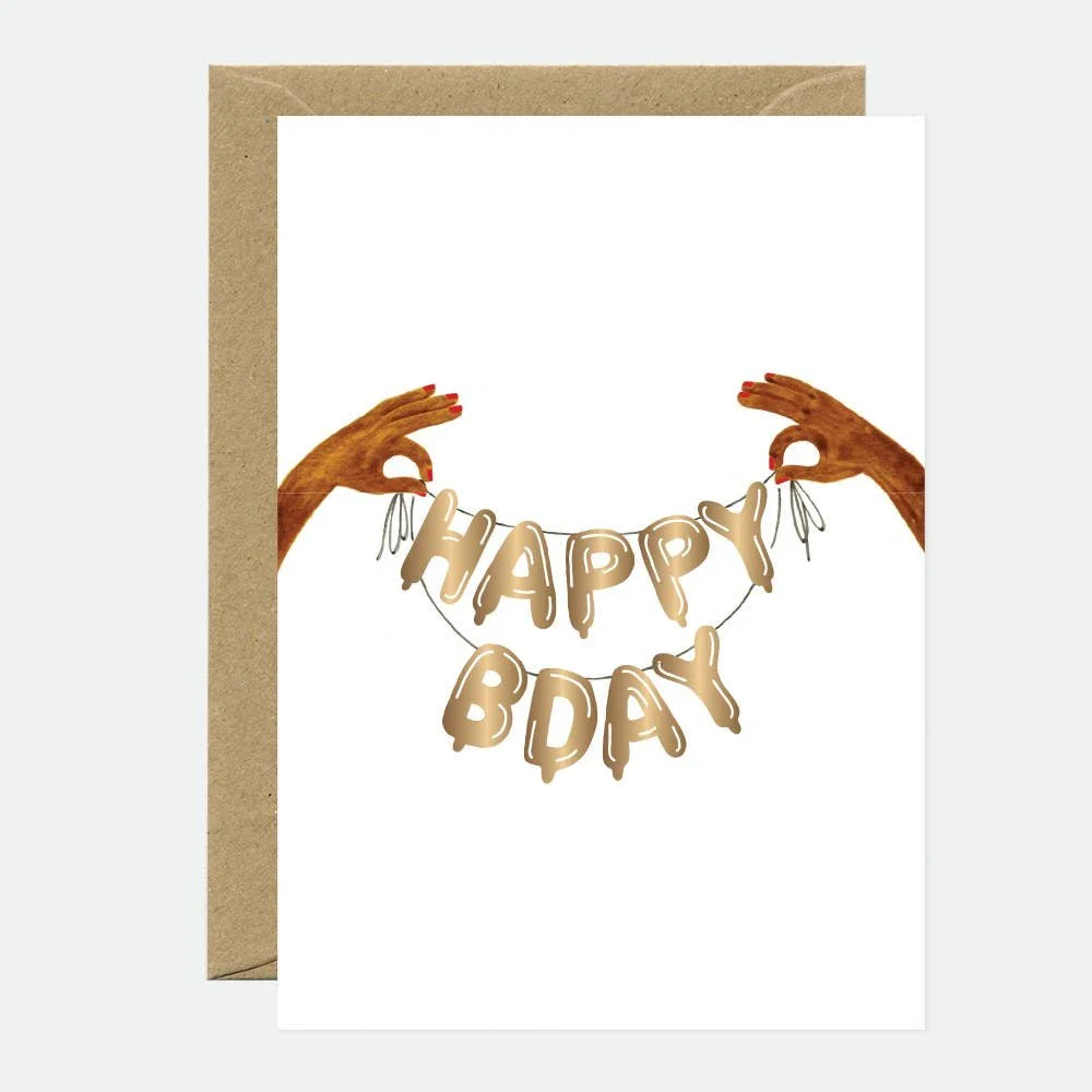 happy birthday balloon card