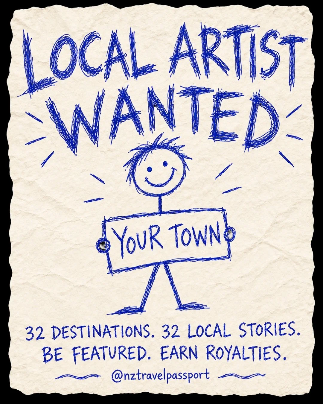 LOCAL ARTISTS WANTED! ✍️💙

We&rsquo;re inviting artists from across Aotearoa New Zealand to create a sticker inspired by the place they call home.

32 destinations.
32 local stories.
32 opportunities to turn your art into part of the New Zealand Tra