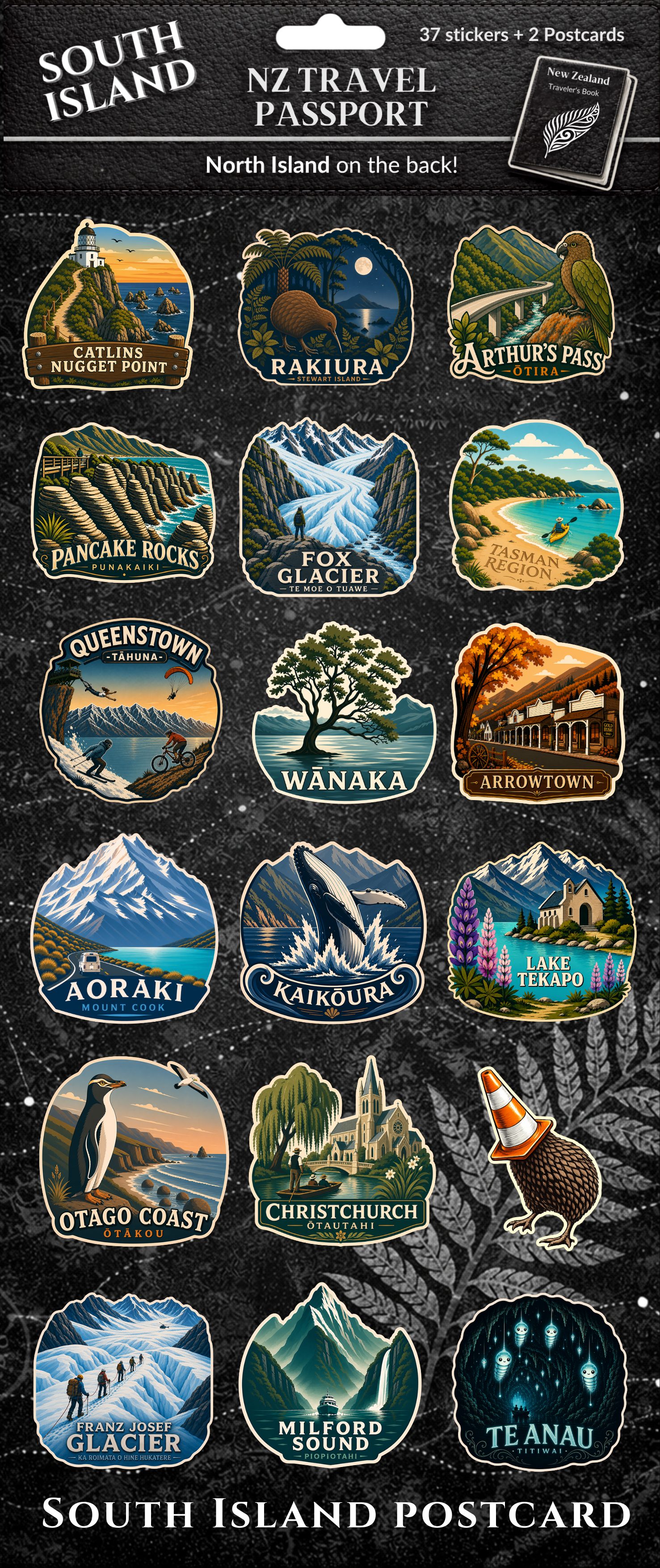 37 Collectible New Zealand Stickers – Sticker Set Only