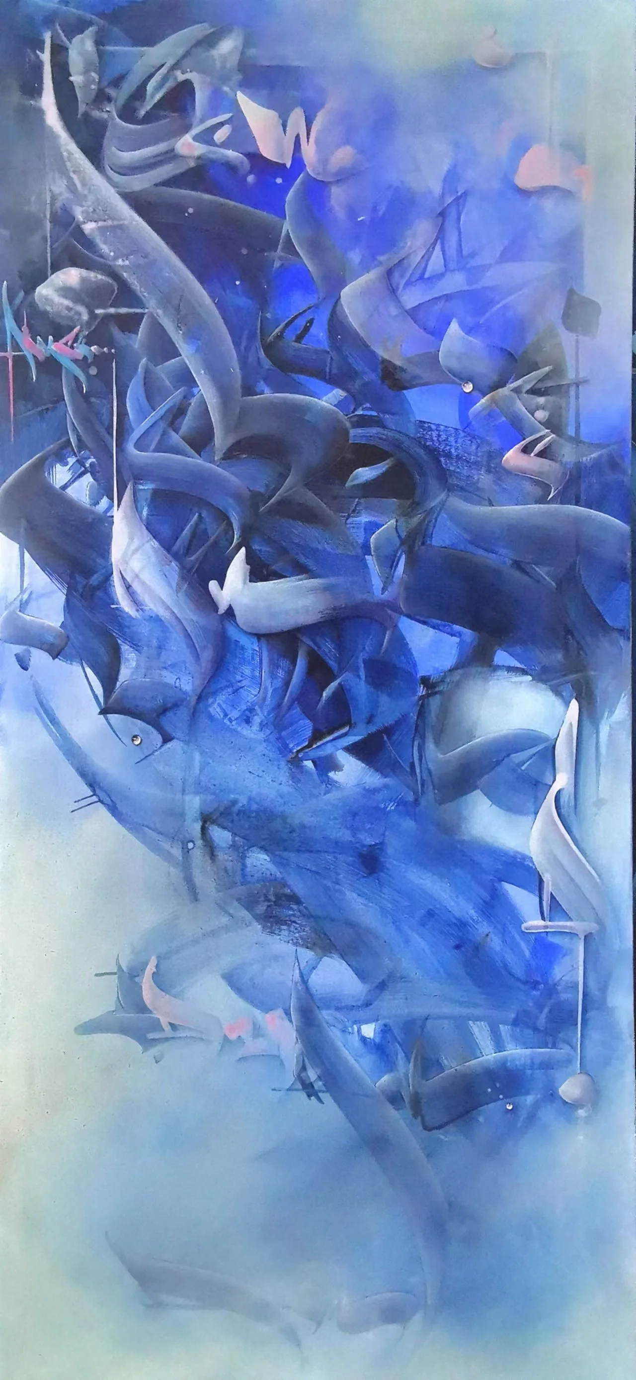Handwritten Data, 2021, Oil on linen, 60× 110 cm / 23,62 × 43,30 in