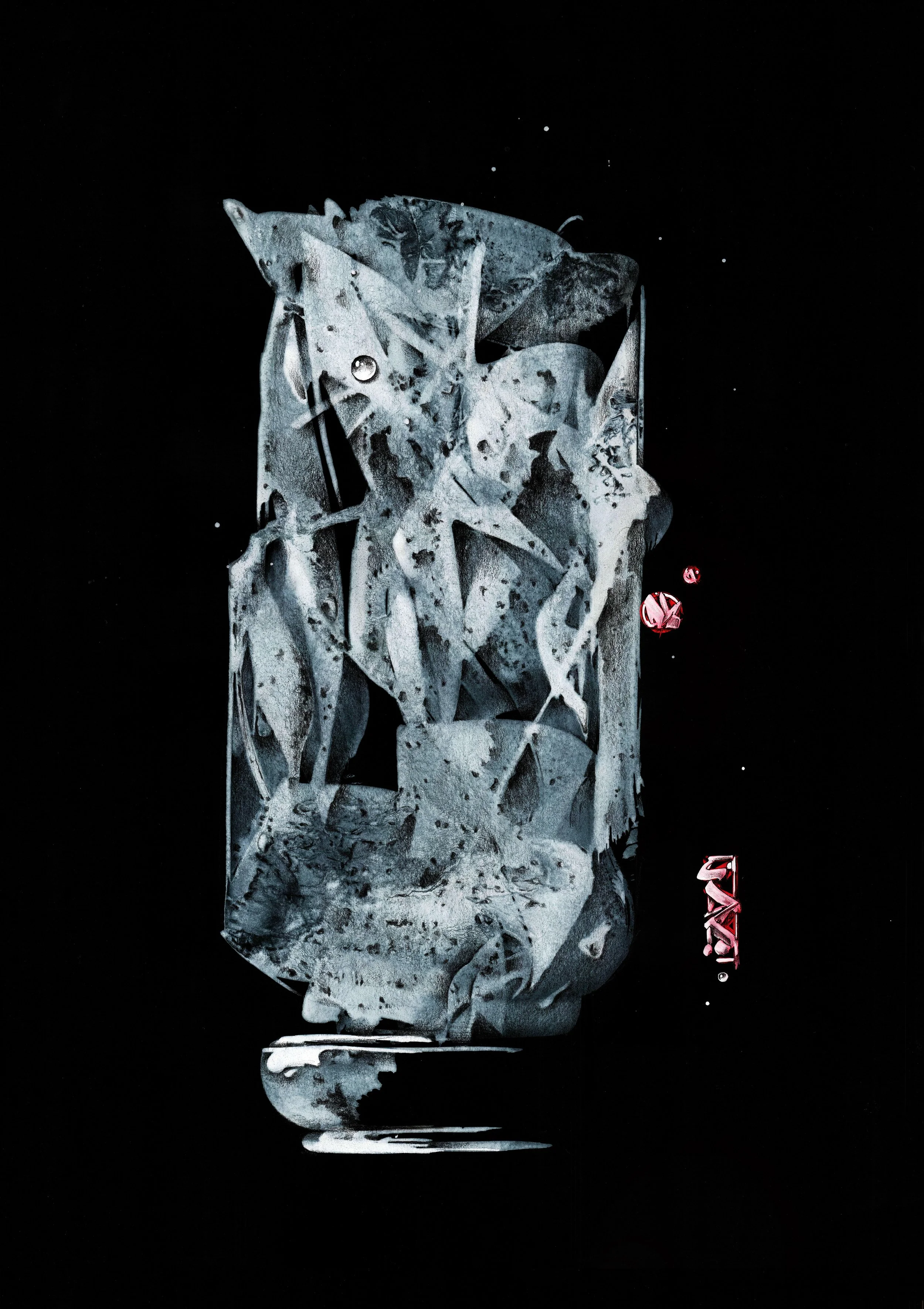 Scholar’s Ruin (Taihu Stone No. 56), 2023, 
Mixed media on paper, 60 × 42 cm / 23.62 × 16.54 in