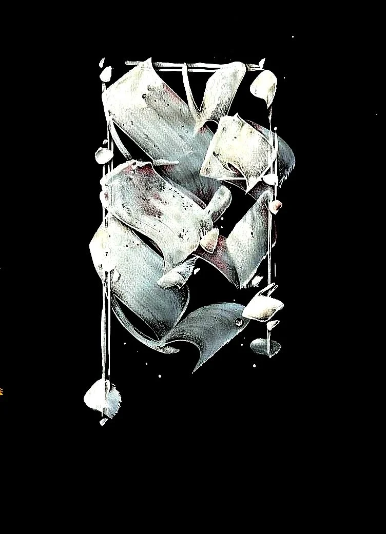 Art by Steve Lecru, 3Dots, called Rusted Spell,mixed media on paper, Calligraphy/Graffiti Series ,contemporary painting showing dynamic lettering, gestural calligraphy, abstract composition inspired by graffiti, Latin,Arabic and Chinese calligraphy