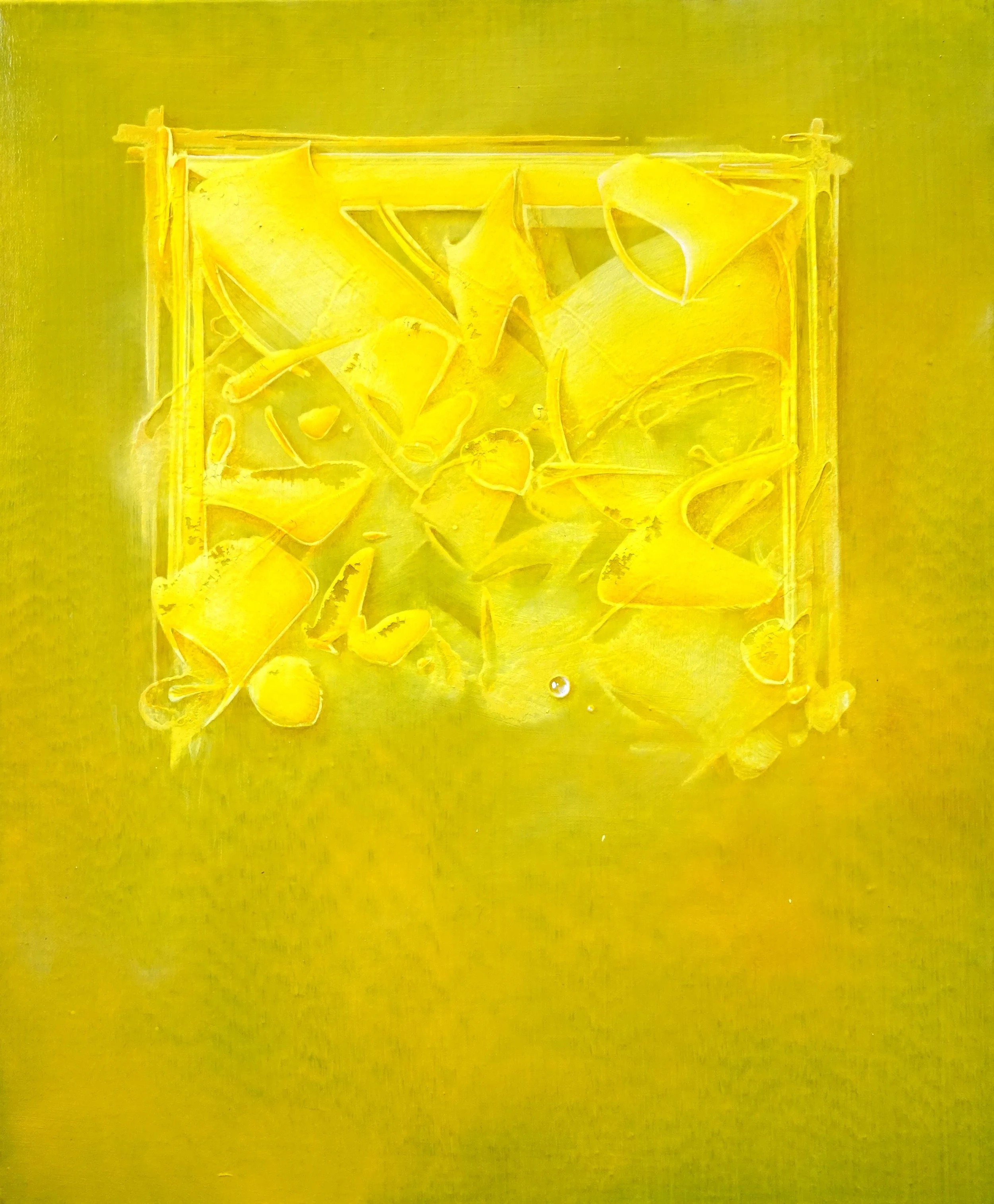 Golden Frequency, 2024, Oil on linen, 50× 70 cm / 19,68 × 27.55 in