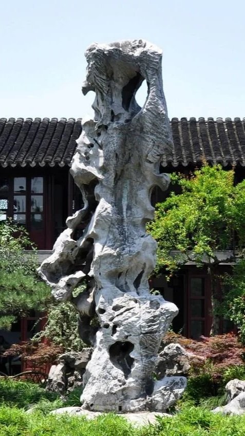 Humble Administrator's Garden (拙政园 Zhuozheng Yuan)Taihu stone sculpture in a chinese traditional  garden