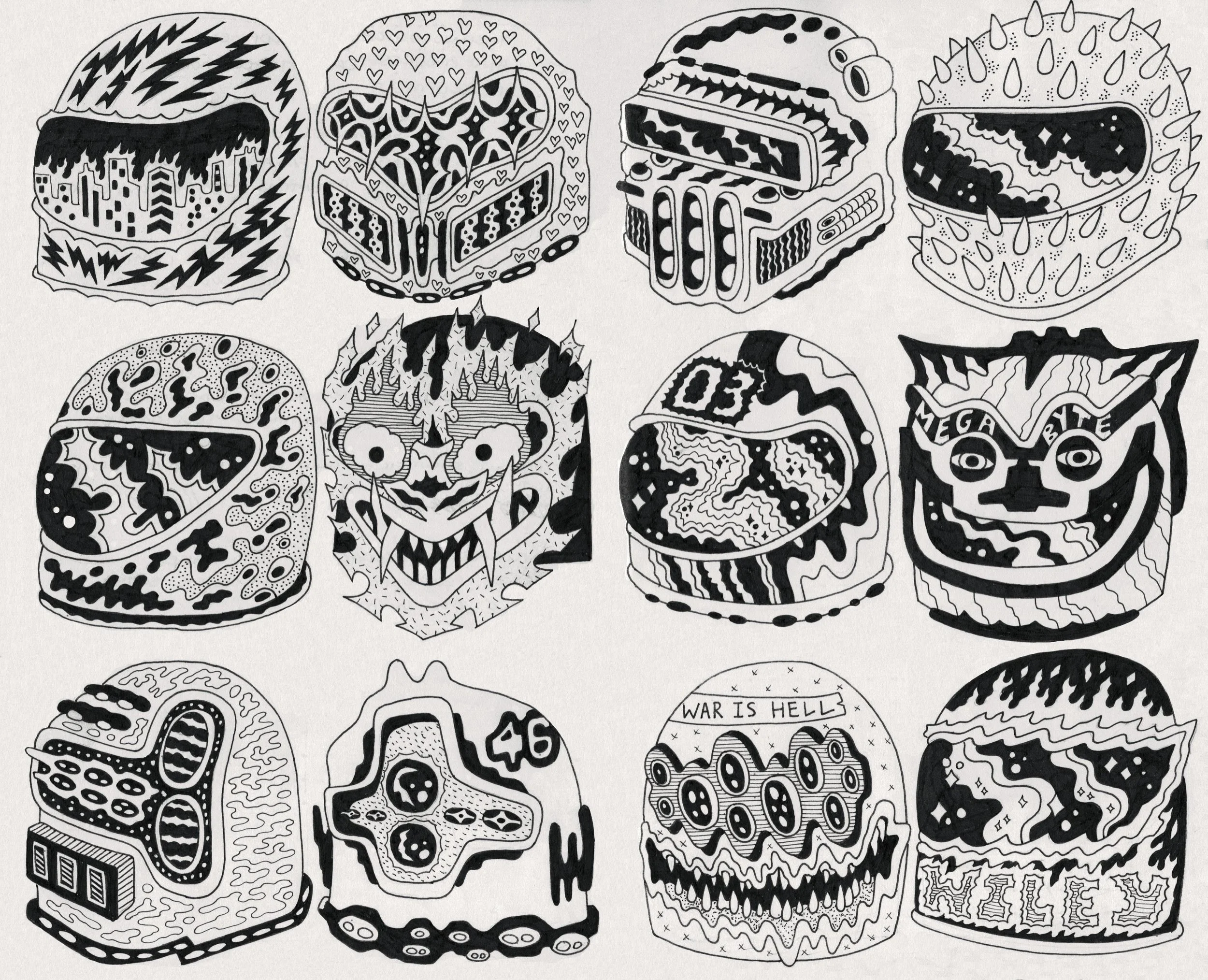 HELMETS B&W