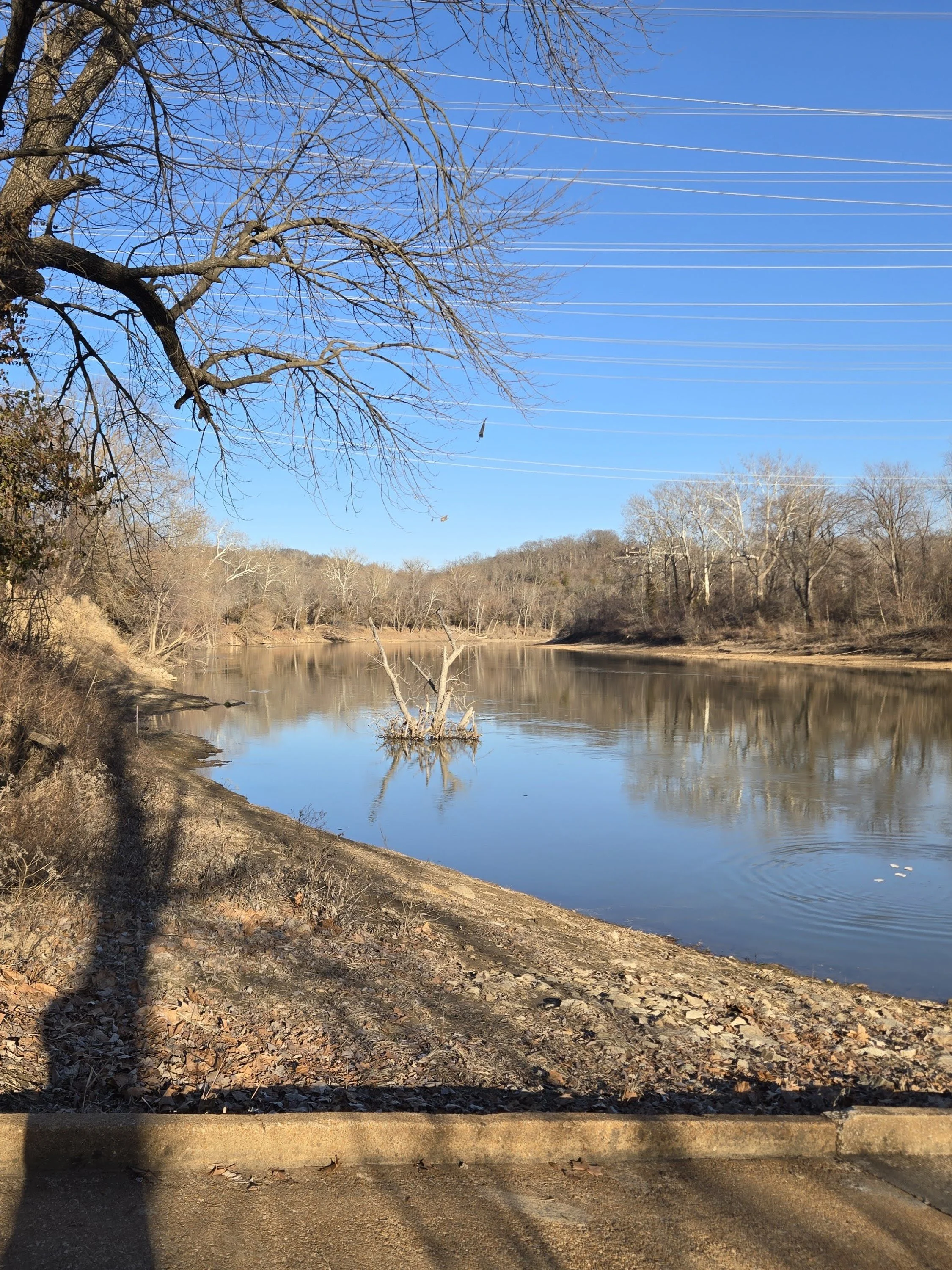 Meramec River boat launch ramp in Greentree Park in Kirkwood, MO
