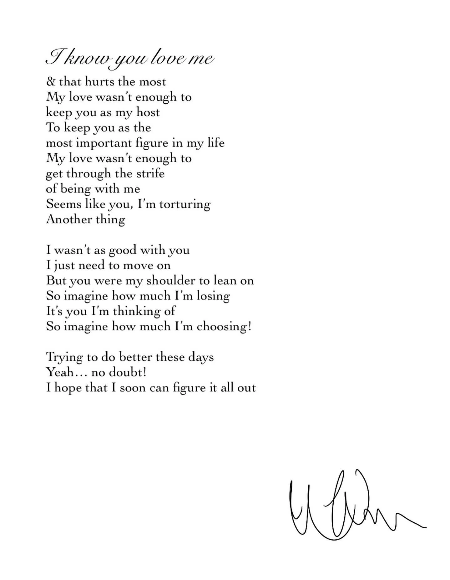 The best part about my romantic poetry is that I almost never know who it&rsquo;s about. The only identifying features are the time. I love so similarly, it&rsquo;s hard to discern difference after time. I guess I&rsquo;m always trying to move on&hel