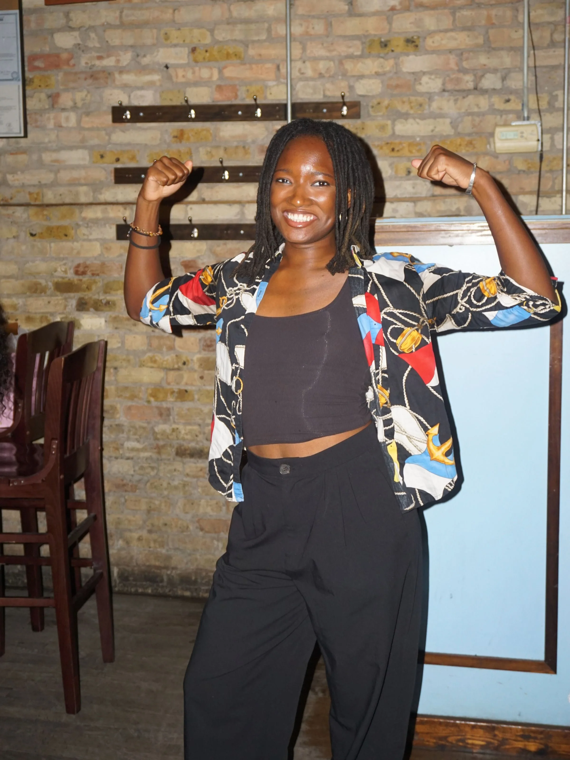 Some fits from our last Black Poetry Experience + Open Mic at @whistlerchicago🍒

This is a monthly extension of the celebration of Black voices!

Excited to see everyone at our next BPE + OM this Sunday October 11th at @thesilverroom. 

📷 @moyanasm