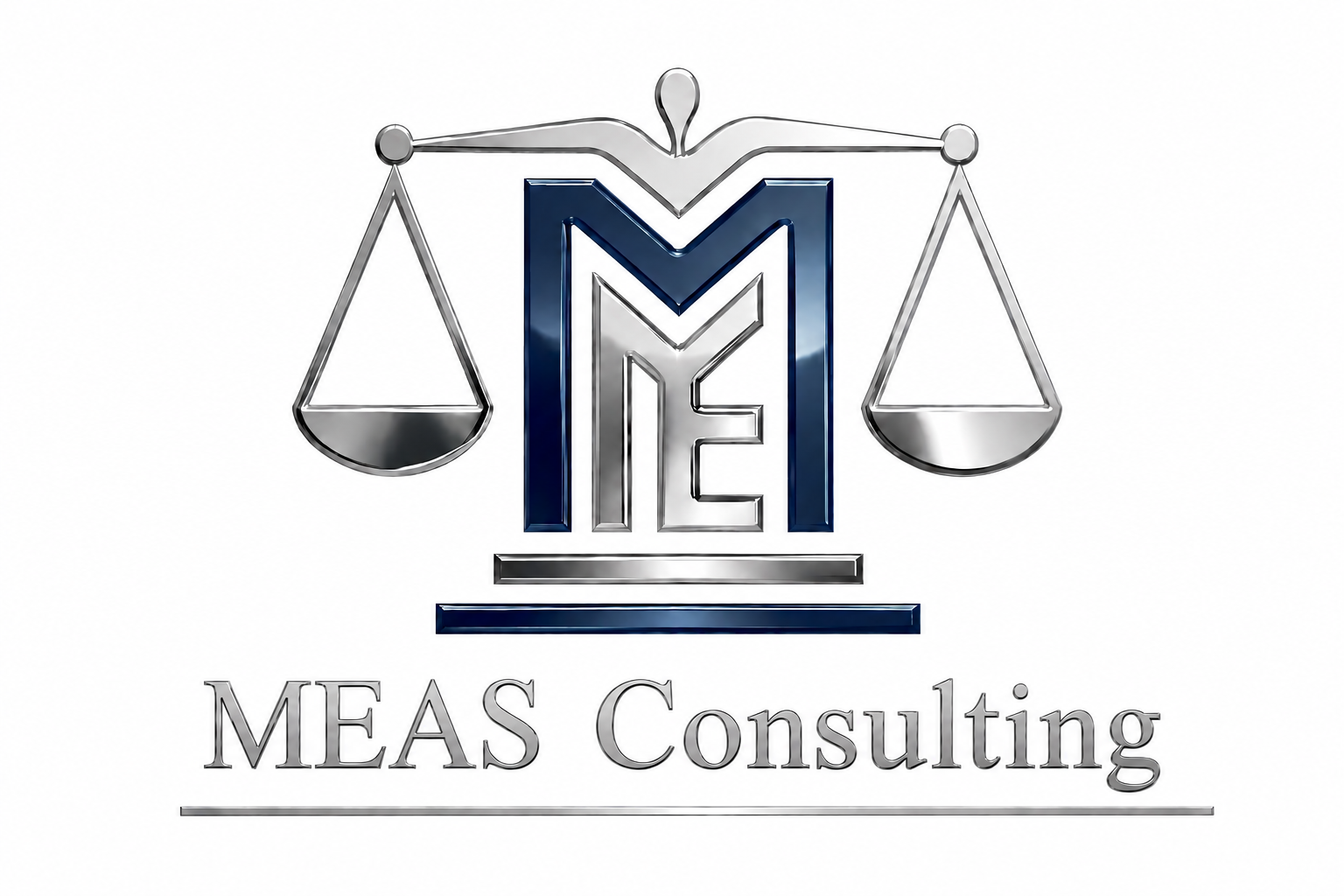 Logo von MEAS Consulting, bestehend aus einer Justice-Scale-Gleichung mit dem Buchstaben M im Zentrum und dem Firmennamen darunter.