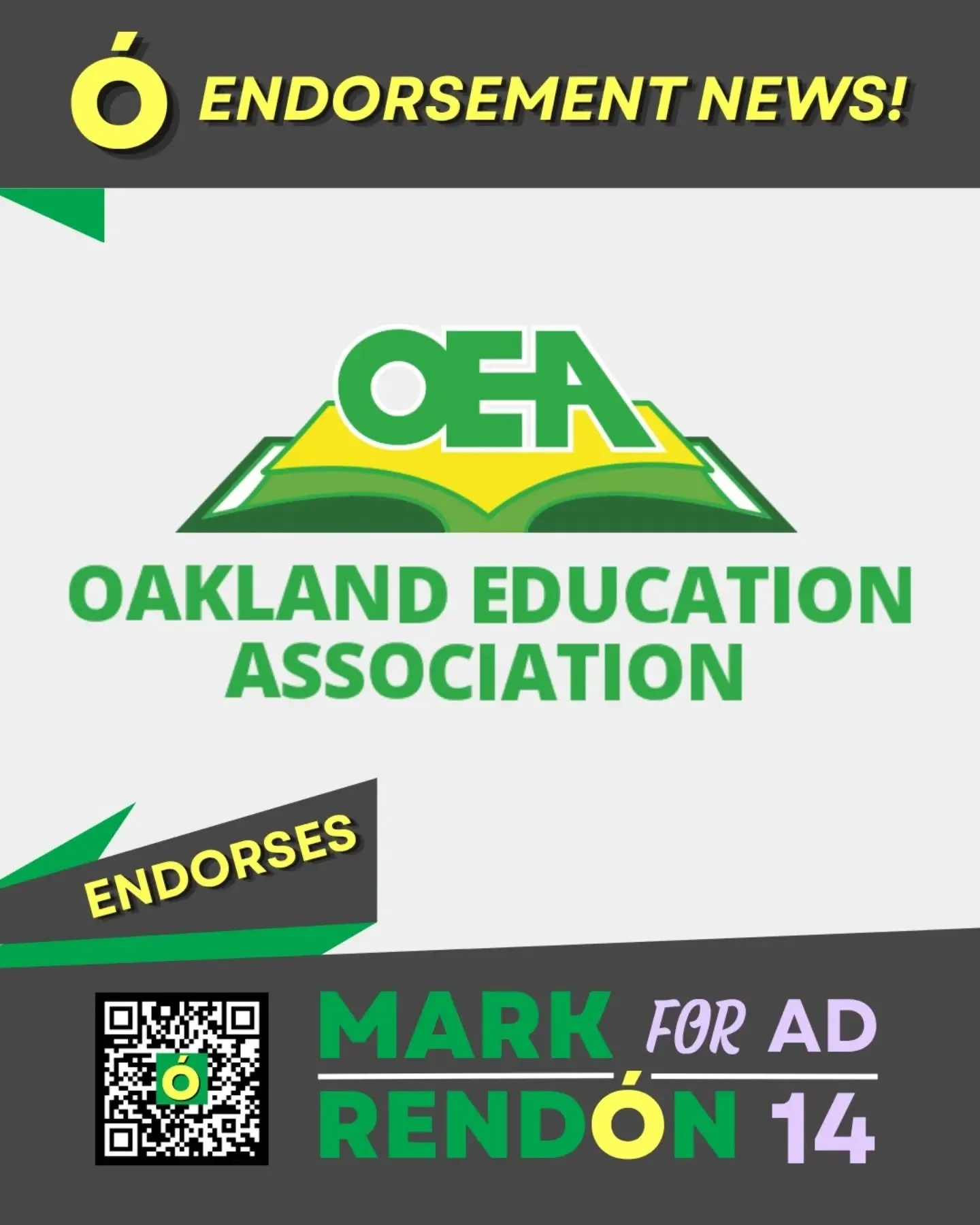 I am so happy and proud to announce that my former union, the Oakland Education Association, has voted to unanimously endorse my campaign for State Assembly in AD-14!

I will always fight for the rights of educators and students, and they will always