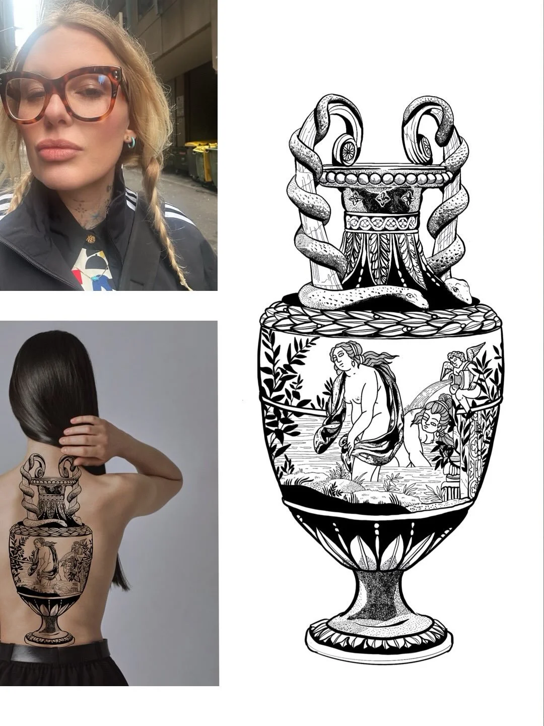 I spent the best part of the weekend sketching at @ngvmelbourne and listened to a tapestry tell me of the circumstances in which it fell in love with a vase. If you would like to have this tattooed please reach out. Because it is extremely detailed i