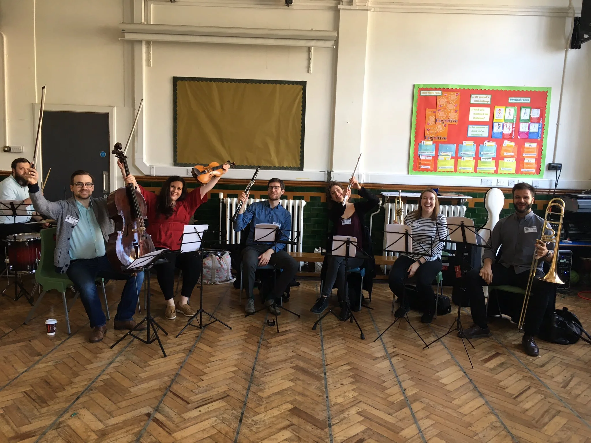 ELMG Musicians at Willowbrook School in a preparation workshop for Waltham Forest Music Festival
