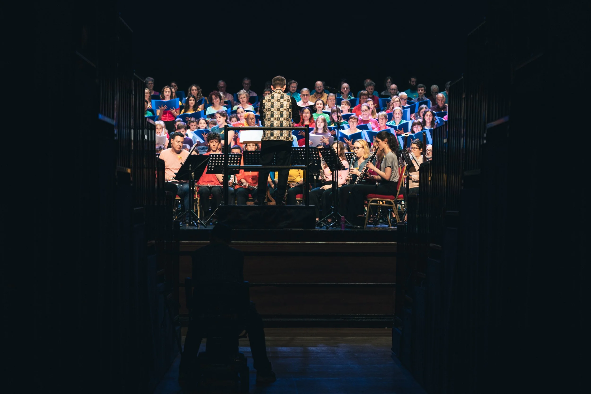 Massed ensemble in performance