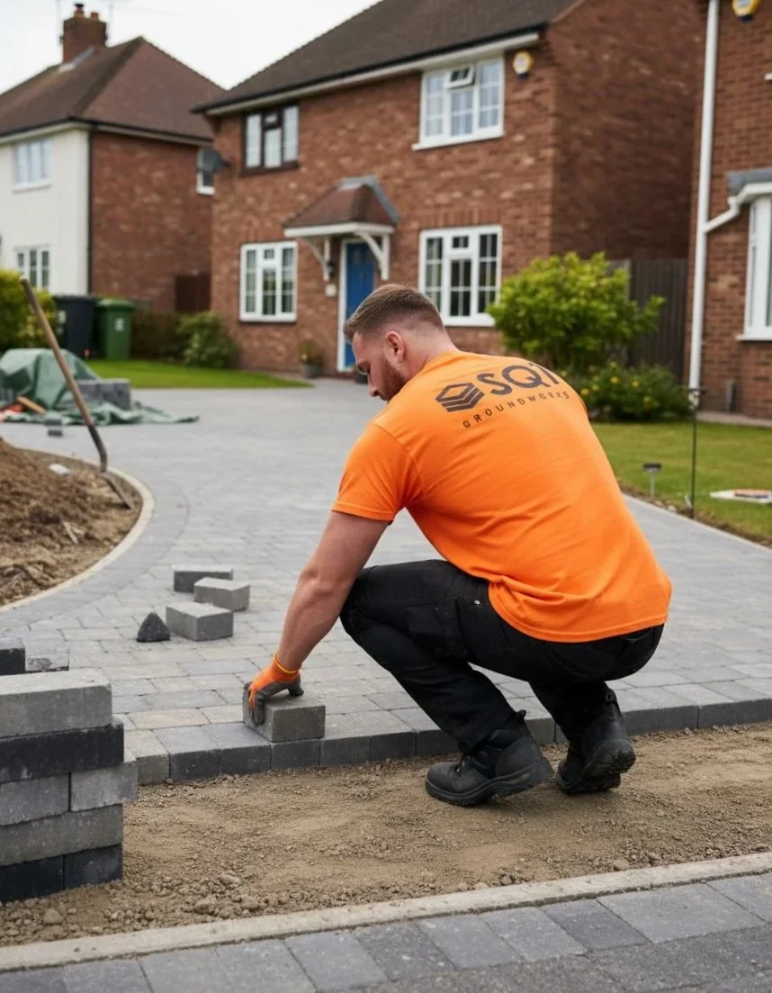 sq1-groundworks-laying-paving-blocks-for-driveway-in-essex