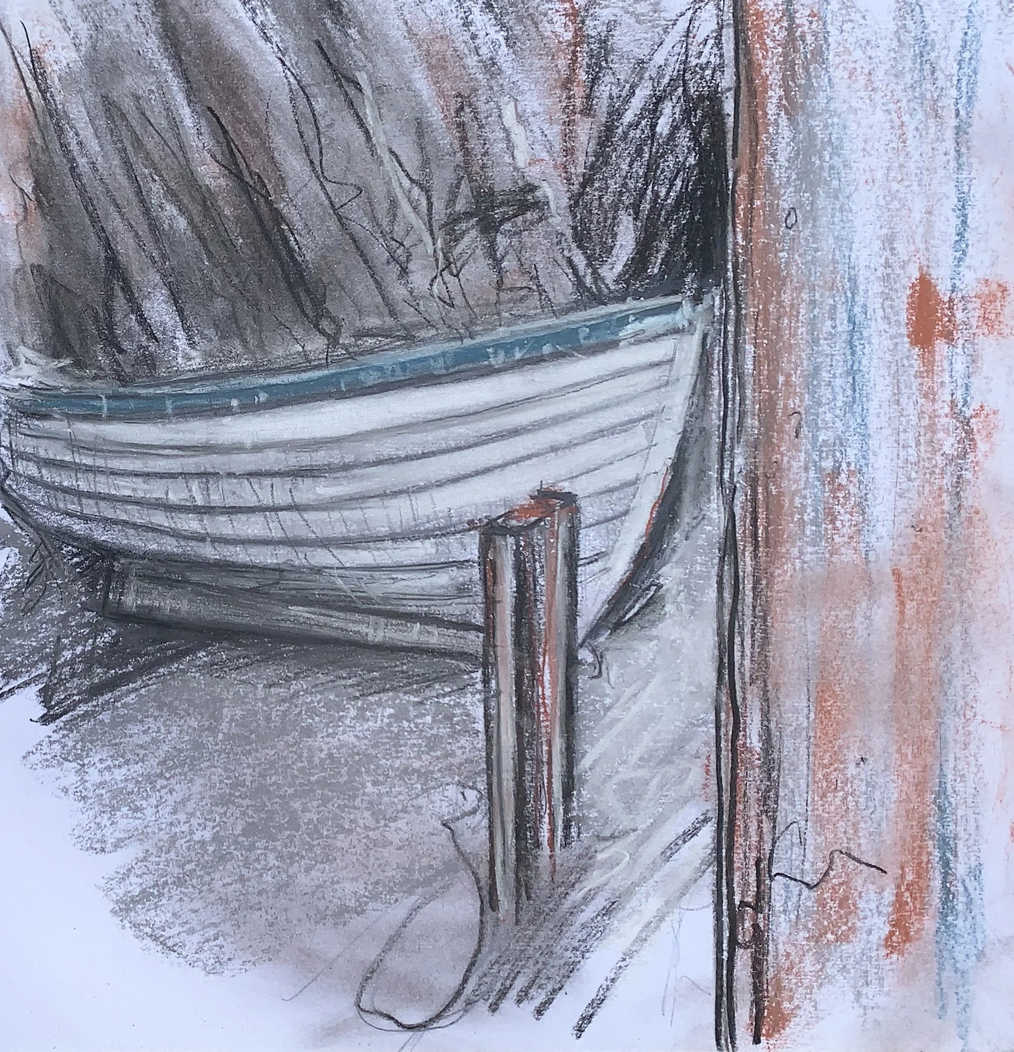 I have always enjoyed drawing and paintings boats, even as a child, I love the curve of the timbers.