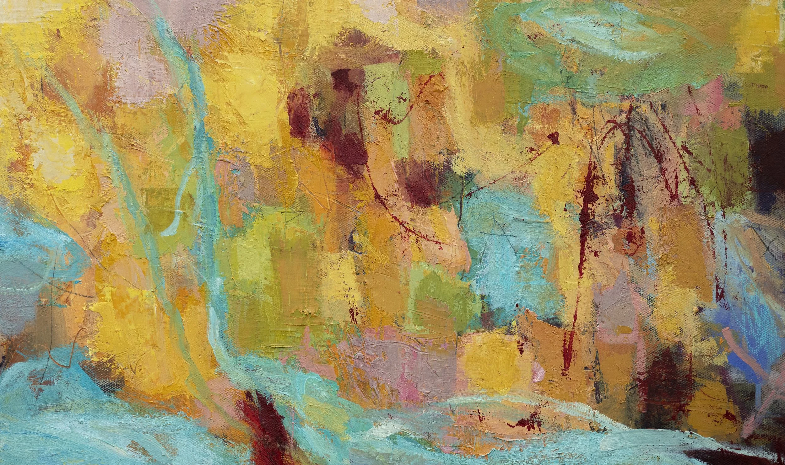 Improvisation - avril 2026 - 120x120cm - huile sur toile (détail) - disponible en un clic sur Artsper