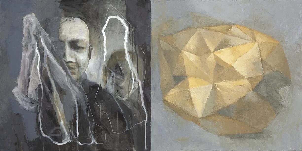Série guerre – D’une face l’autre – 2019 – huile sur toile – 50 x 100 cm