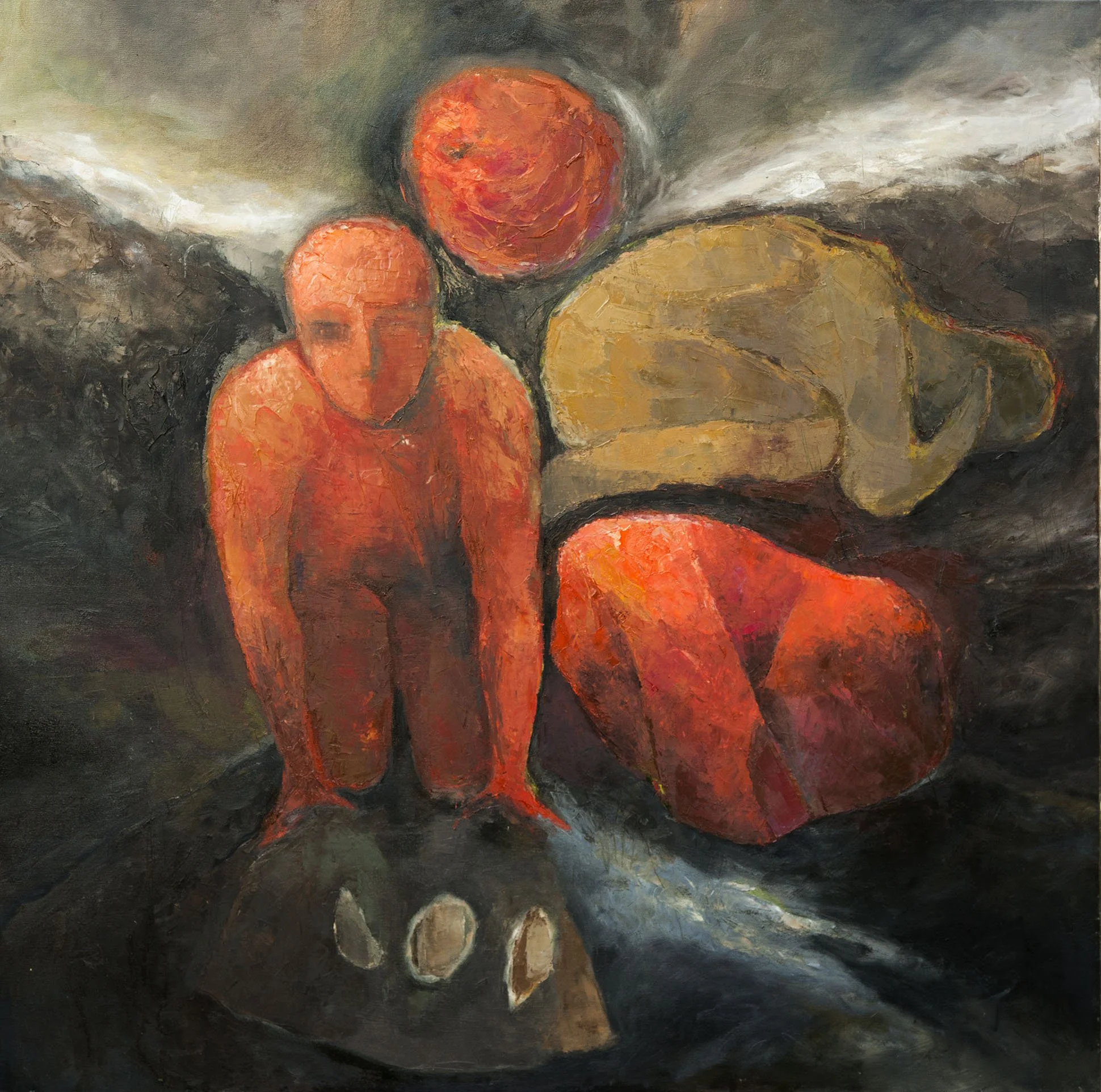 Terre rouge – 2016 – huile sur toile (120 x 120 cm)