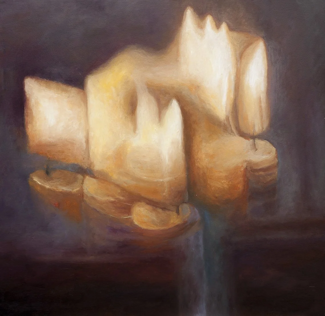 Lueurs 2 – été 2015 – huile sur toile (80 x 80 cm) (collection privée)