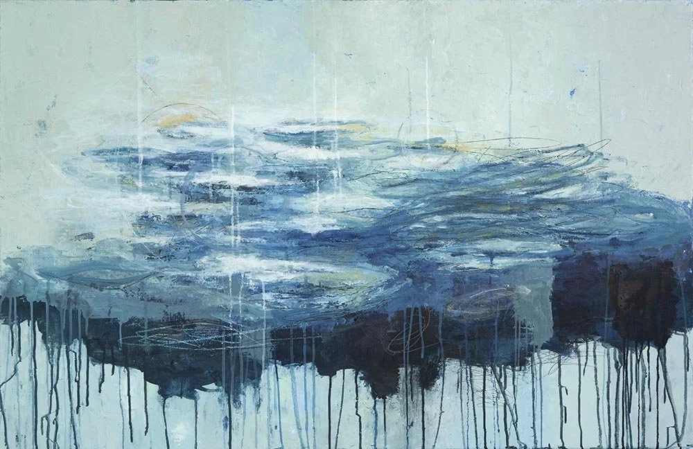 Quand le ciel tombe à l’eau – 2019 – huile sur toile – 65 x 100 cm (collection privée)