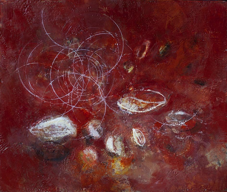 ENSEMENCEMENT - encaustique sur bois – 2020 – 60,5cm x 73cm
