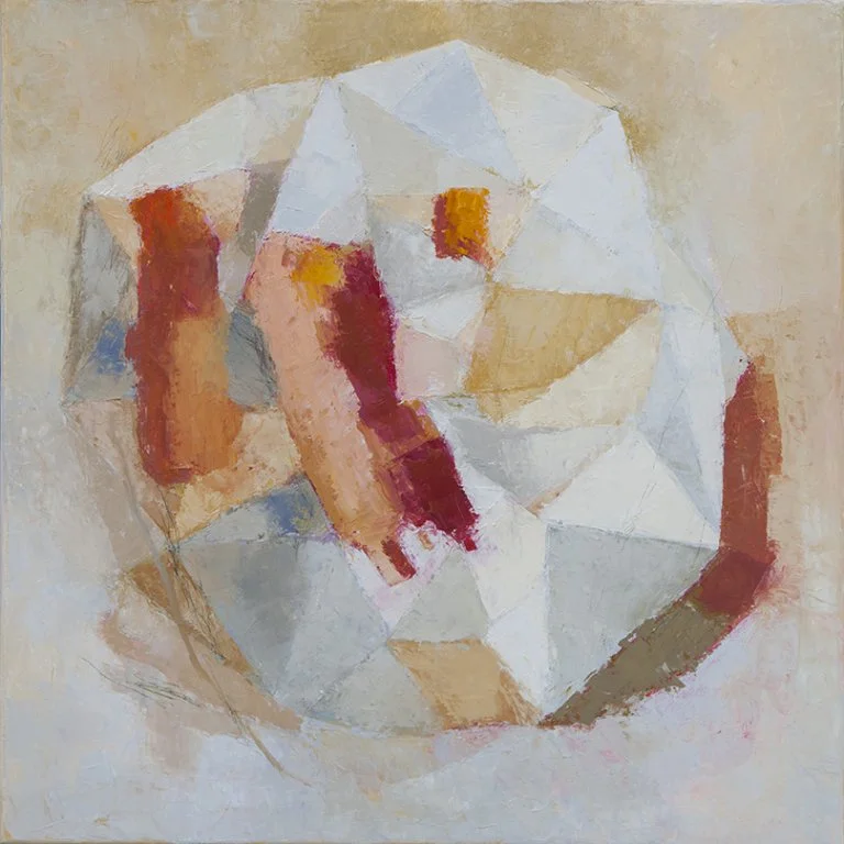 Géode 4 – (vie en rouge) 2018 – huile sur toile (60 x 60 cm)