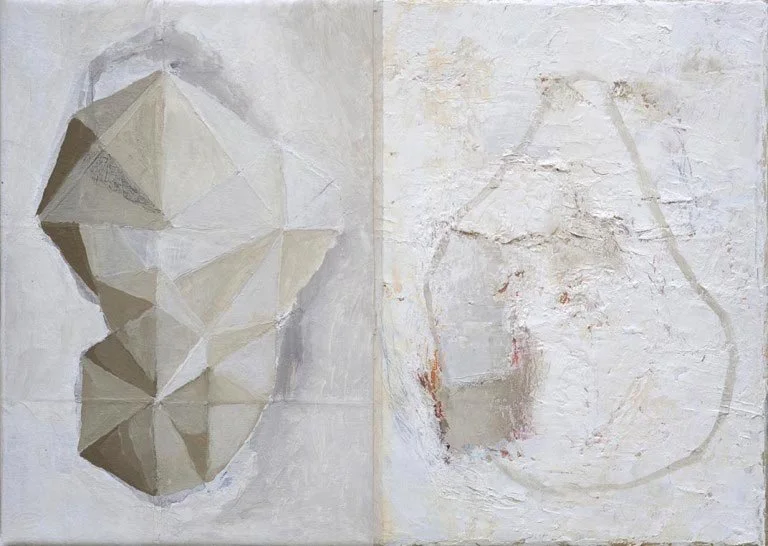 double page 2 : Flottaison. Entre la forme et sa défaite - 2018 – huile sur toile ( 33 x 24 cm)