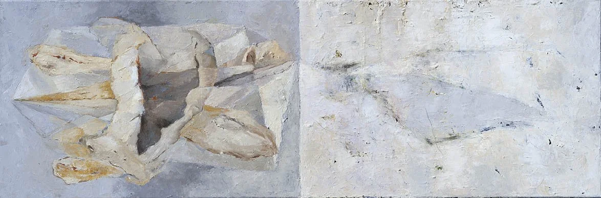 Double page-entre la forme et sa défaite – 120×40 – 2018 huile sur toile (collection particulière)