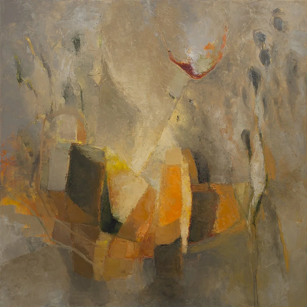 Rayon de soleil dans paysage de cendres -2017 - huile sur toile (100 x 100 cm)
