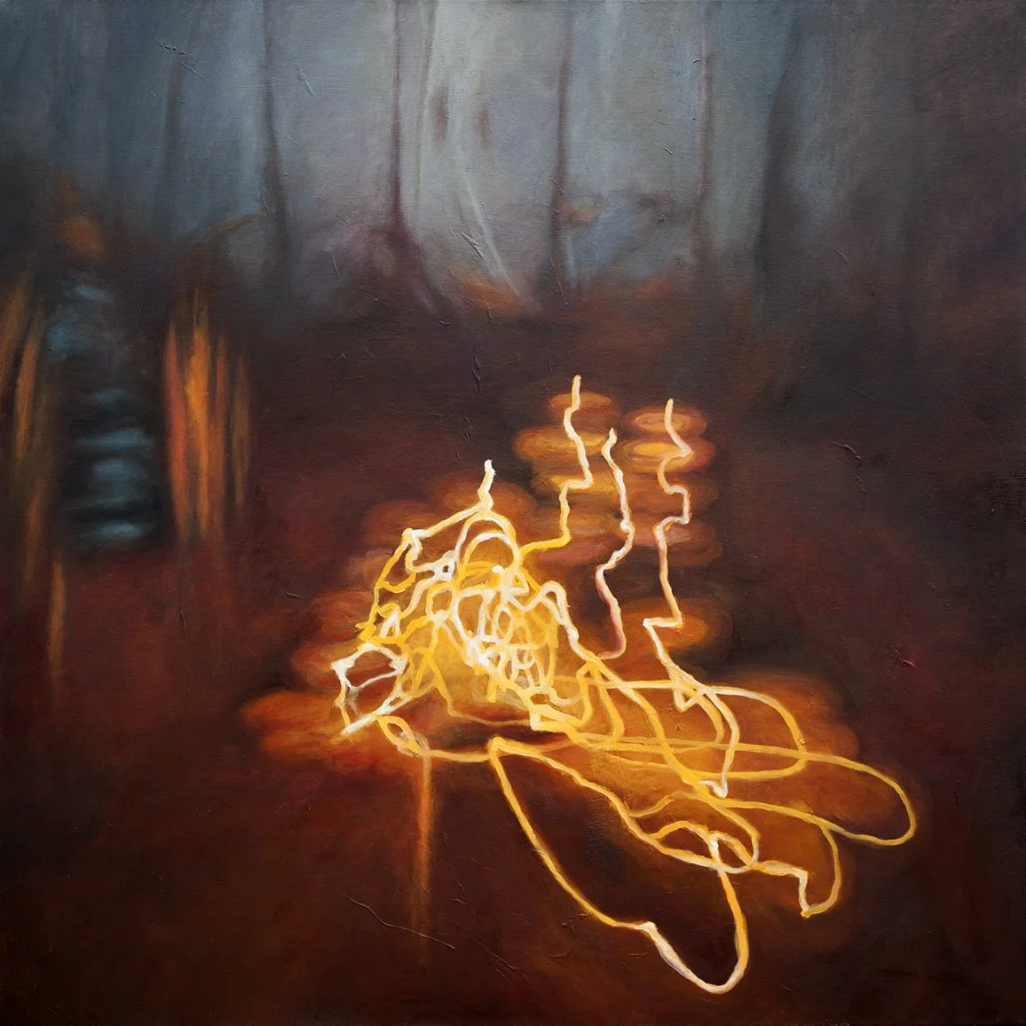 lueurs 1 – été 2015 – huile sur toile (100 x 100 cm)