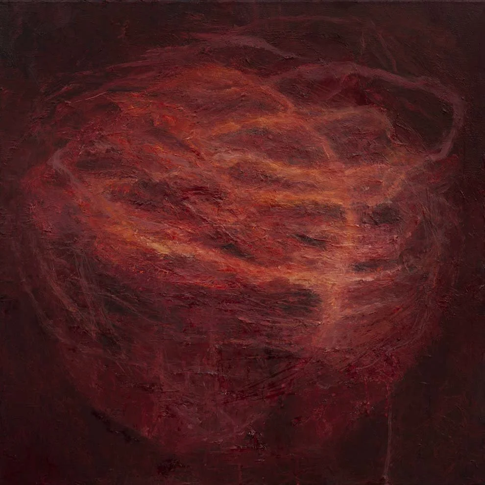 Série guerre – Au coeur il tourne – 2019 – huile sur toile – 60×60 cm