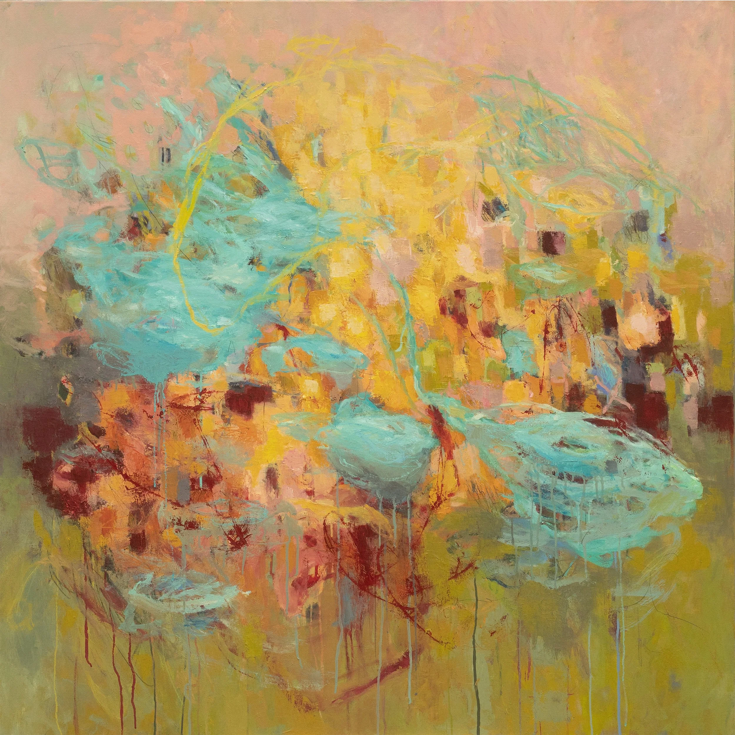 Improvisation - avril 2026 - 120x120cm - huile sur toile - disponible en un clic sur Artsper