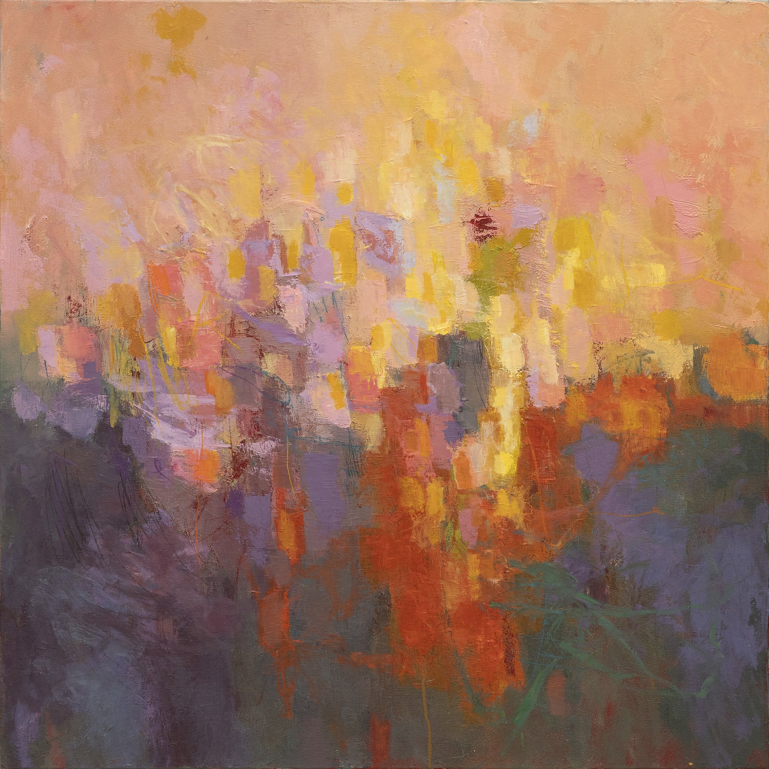 C'est la paix qui m'a portée - huile sur toile - 80 x 80 cm - 2026 - disponible sur Artsper