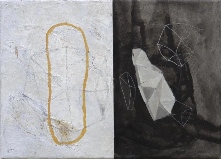 double page 1 : Flottaison. Entre la forme et sa défaite - 2018 – huile sur toile ( 33 x 24 cm)