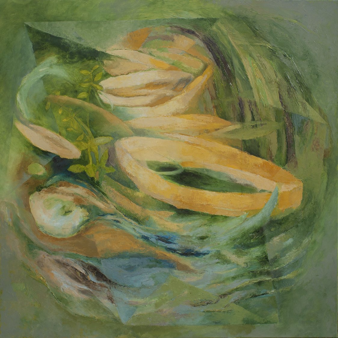 Murmures du serpent vert – 2017 – huile sur toile (120 x 120cm)