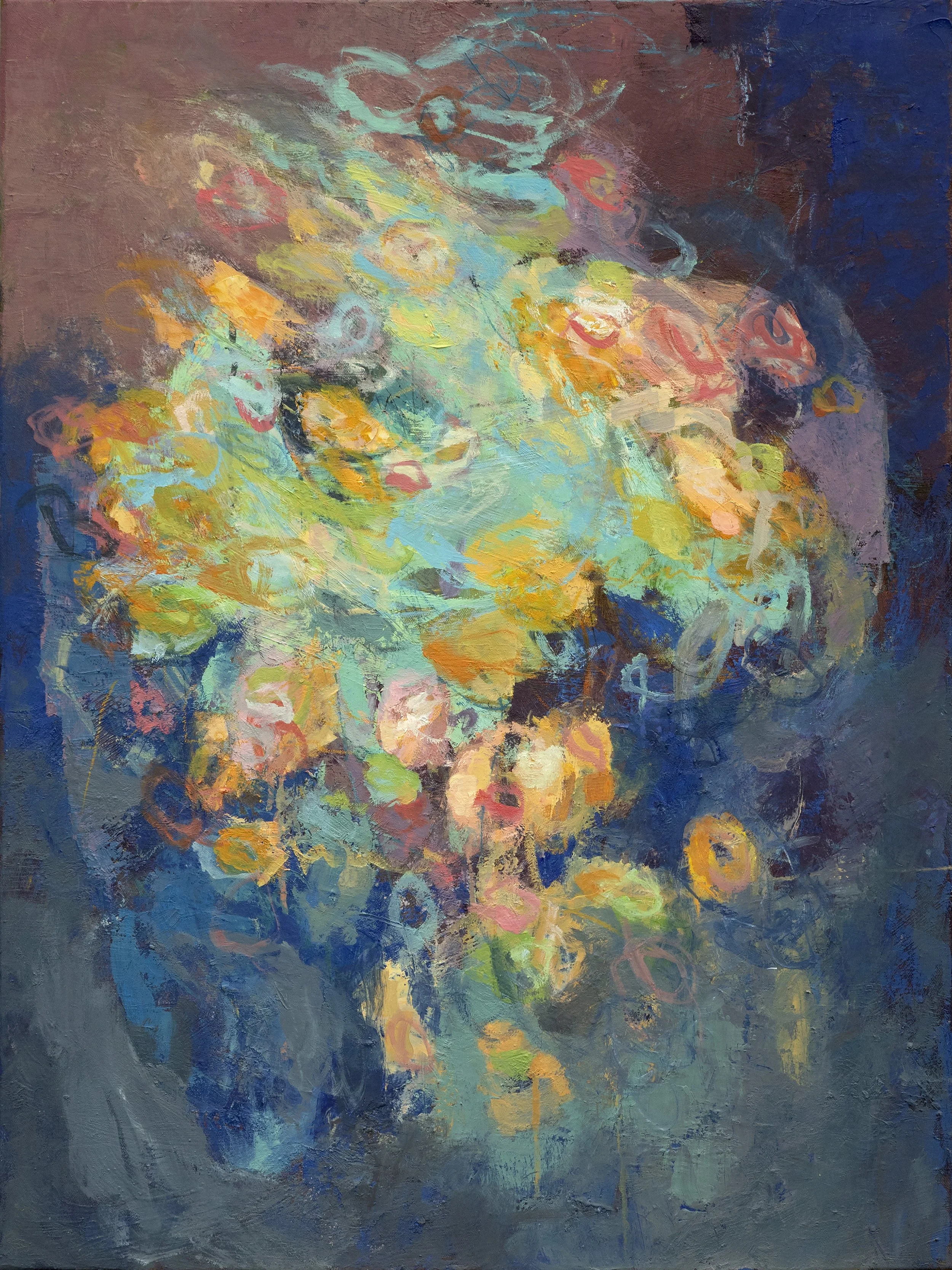 Fleur de nuit - huile sur toile - 60 x 80 cm - 2026 - disponible sur Artsper